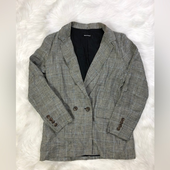 New Reformation Valero Linen Blazer Jacket M - Picture 4 of 5